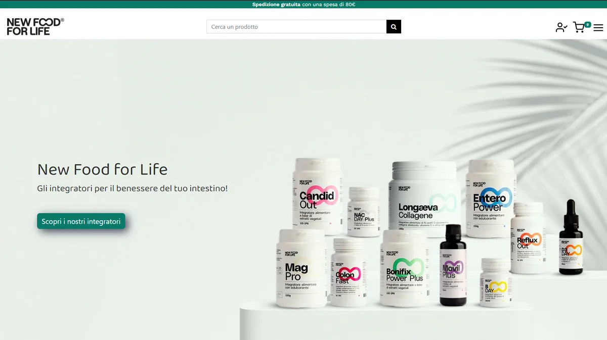 Home de la tienda New Food For Life: suplementos para el bienestar intestinal